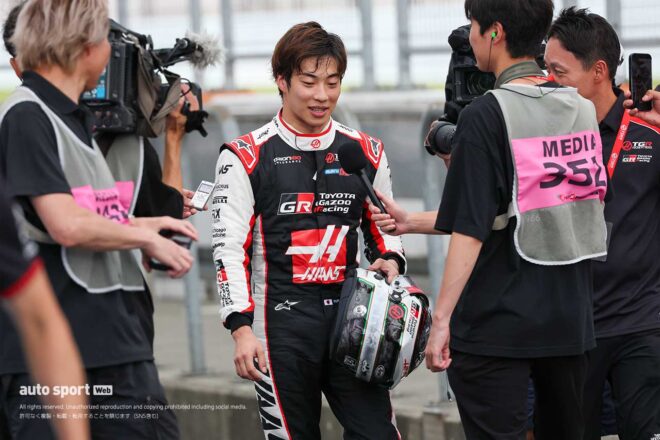 ハースの旧型車テスト／TPCが富士でスタート。午前はF1初乗りの福住仁嶺が1分18秒080をマーク