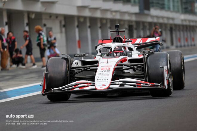 ハースの旧型車テスト／TPCが富士でスタート。午前はF1初乗りの福住仁嶺が1分18秒080をマーク
