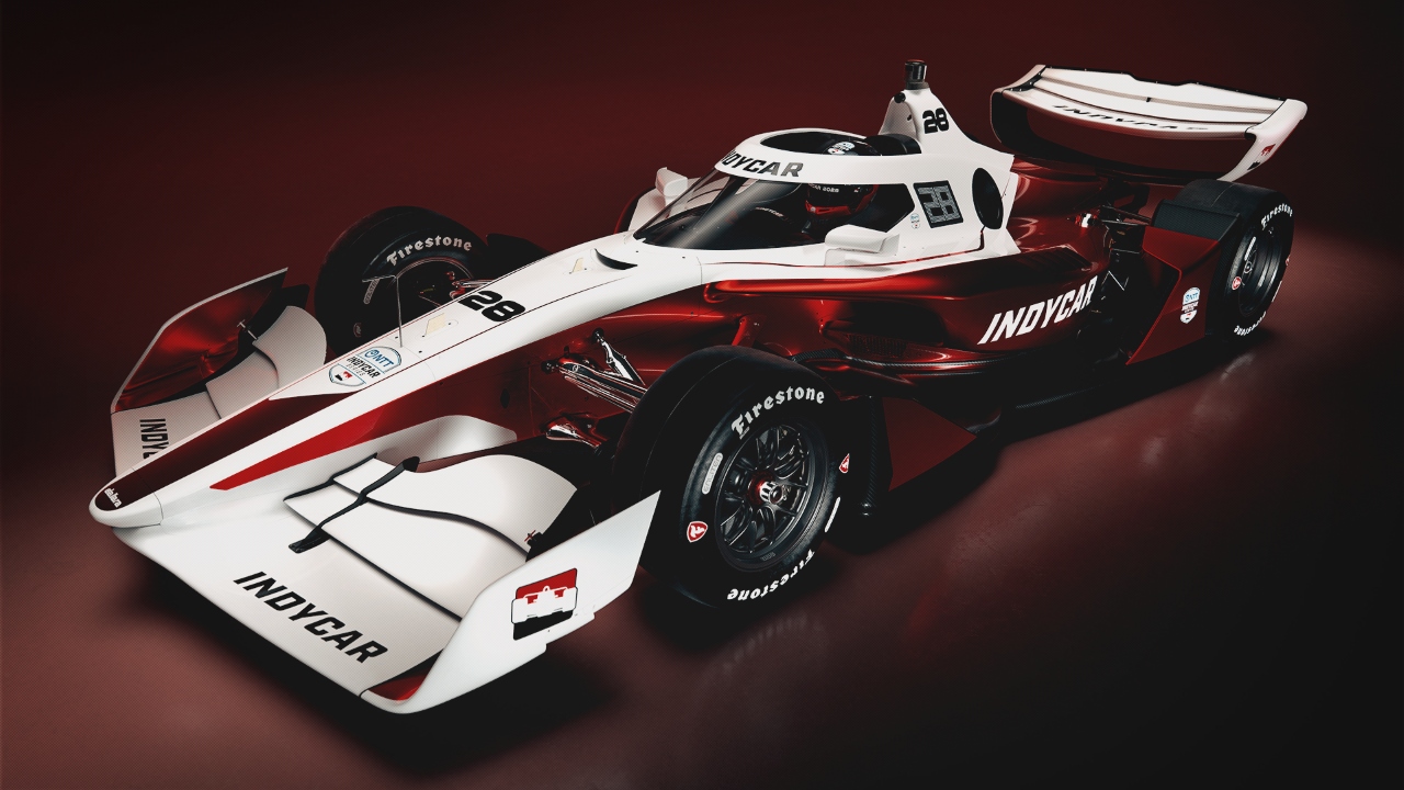 インディカー、2028年導入の新型マシン『IR-28』を発表。高速化・安全性・レース性を同時進化させた次世代シャシー