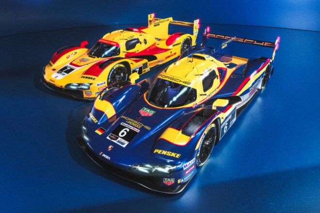ポルシェ・ペンスキーが栄光のマシンをトリビュート。2台の『963』がロード・アメリカで特別カラーをまとう／IMSA