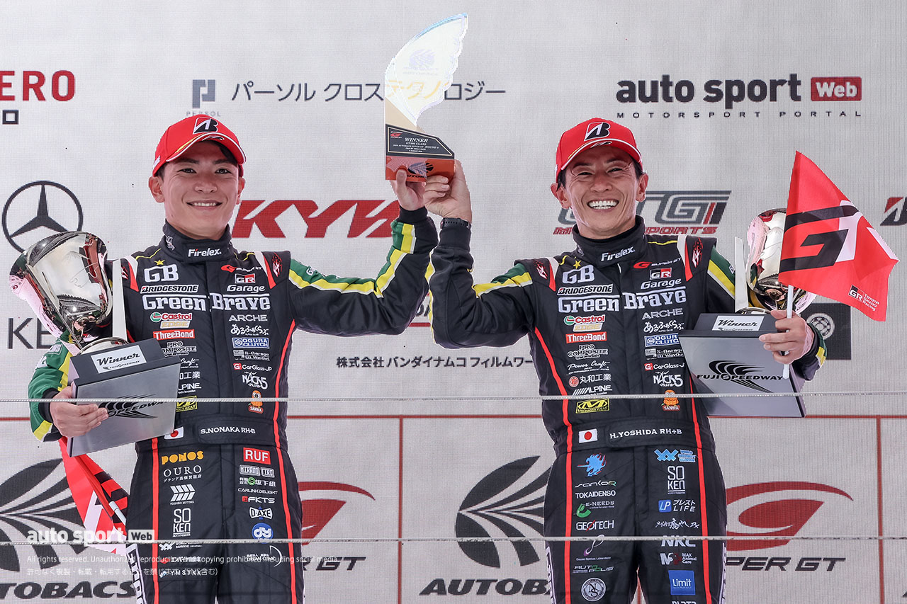 GT300クラス優勝の野中誠太／吉田広樹組（Green Brave GR Supra GT）