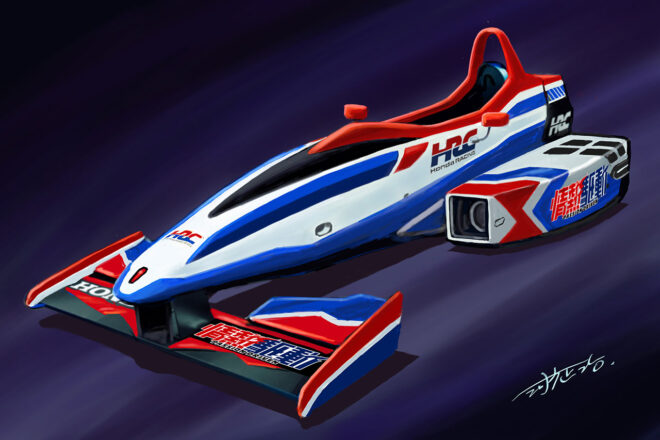 ホンダ・レーシングが『コミックマーケット108』に初出展。河森正治氏デザインのシムとグッズを販売、F1展示やステージも