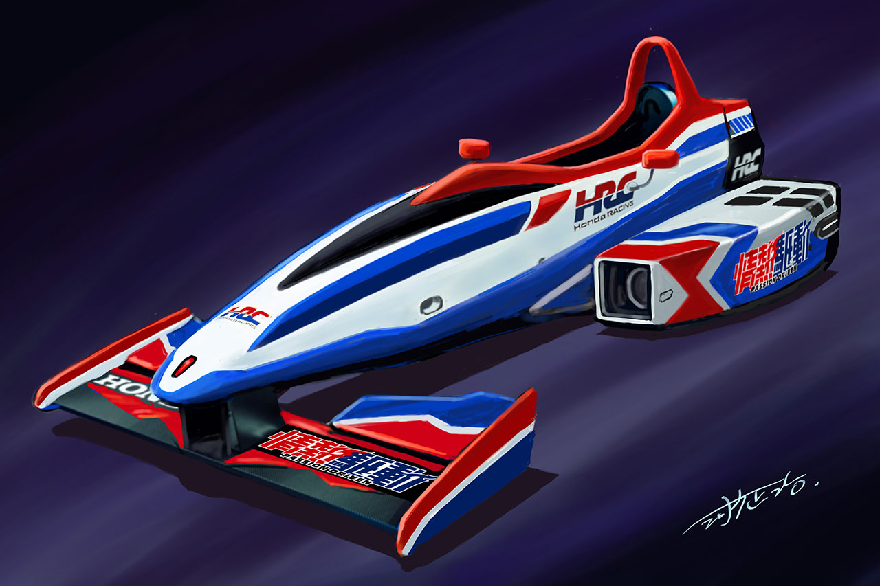 ホンダ・レーシングが『コミックマーケット108』に初出展。河森正治氏デザインのシムとグッズを販売、F1展示やステージも