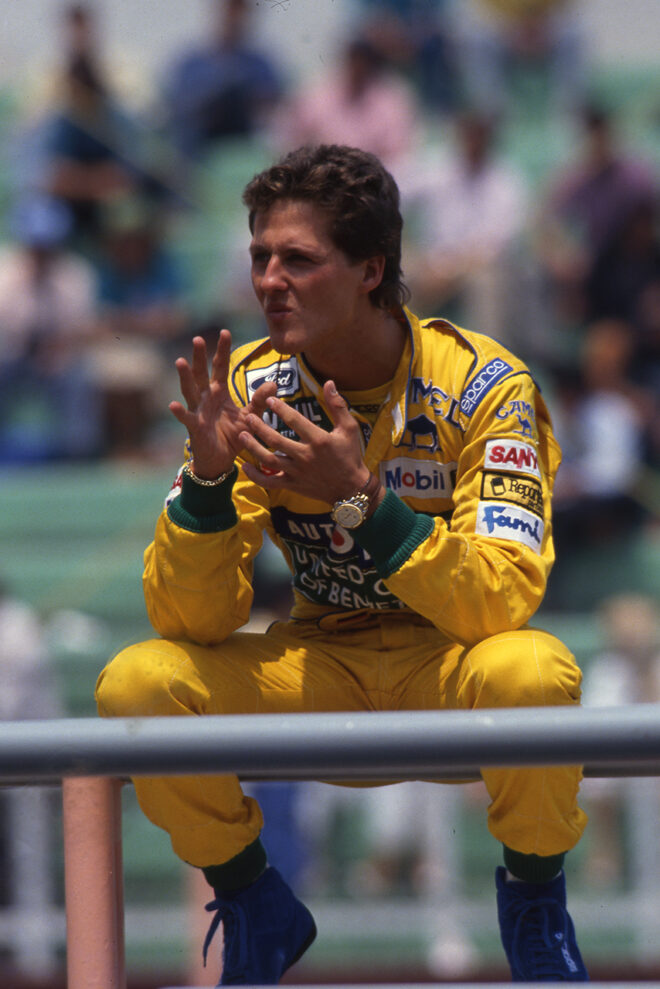 1992年F1にベネトンから出走したミハエル・シューマッハー