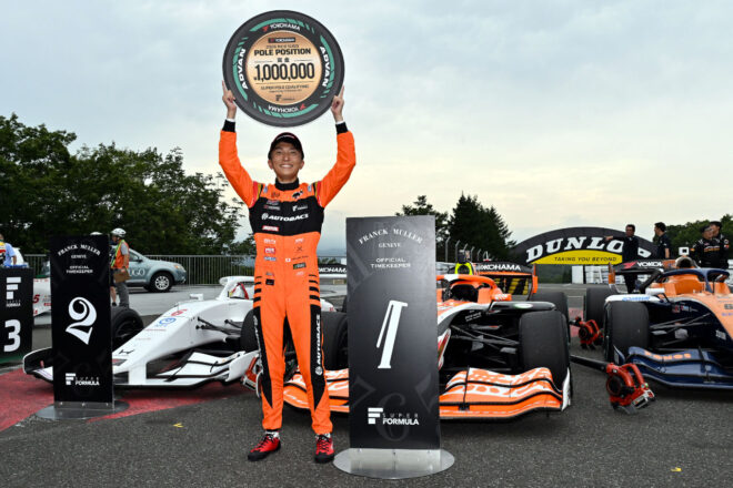 野尻智紀がQ3で逆転ポール、最速連発の太田格之進を退け通算25回目。イゴール・オオムラ・フラガは自己最高3番手に【第8戦SUGO予選レポート】