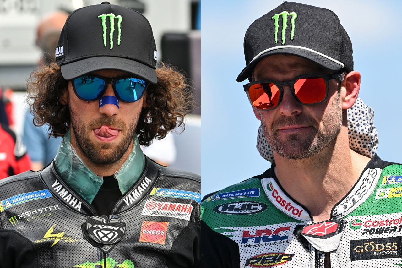 アレックス・リンス（モンスターエナジー・ヤマハMotoGPチーム）とカル・クラッチロー（カストロール・ホンダLCR）