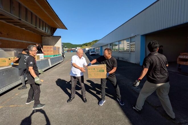 スーパーGTがエントラント、オートポリスとともに令和8年熊本地震の被災地へ復興支援物資を届ける