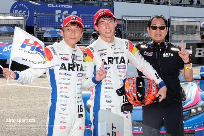 野尻智紀／佐藤蓮／土屋圭市監督（＃16 ARTA MUGEN HRC PRELUDE-GT）