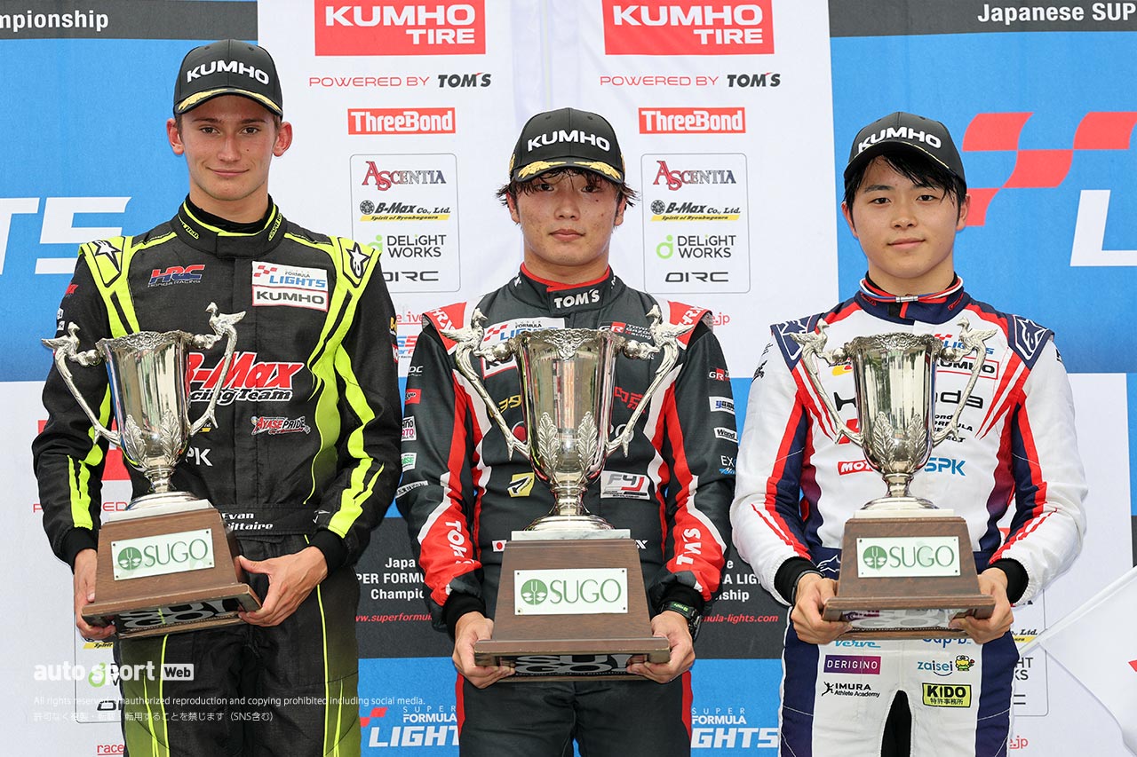 スーパーフォーミュラ・ライツ第13戦SUGOは鈴木斗輝哉がポール・トゥ・ウインで初優勝を飾る