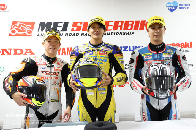 トップ3会見の様子／2026全日本ロード第5戦もてぎ ST1000 レース1