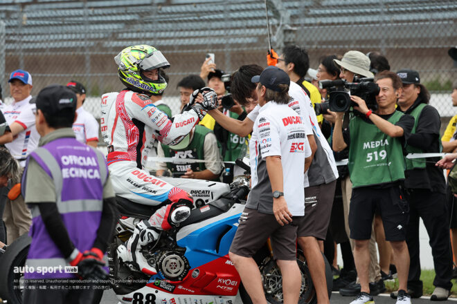 優勝を飾った水野涼（SDG DUCATI Team KAGAYAMA）／2026全日本ロード第5戦もてぎ JSB1000 レース2