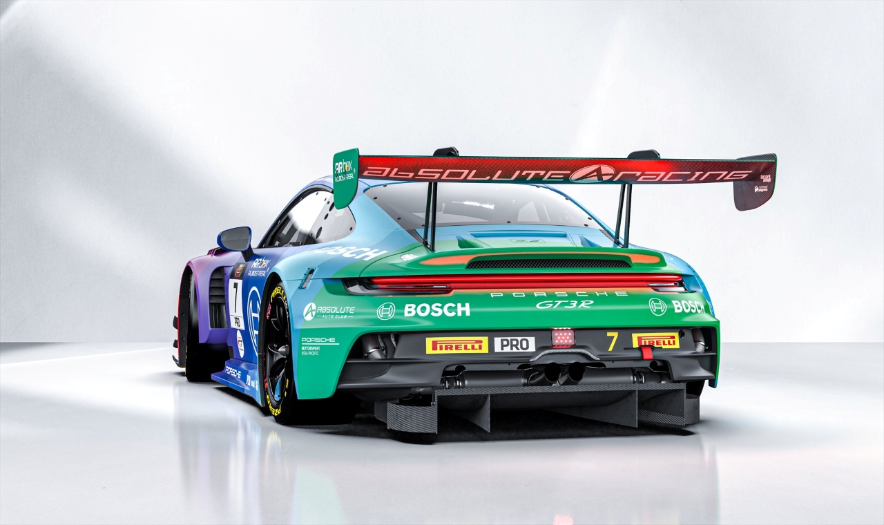 レインボーカラーのポルシェ911 GT3 Rが鈴鹿1000km参戦へ。アブソリュート・レーシングがボッシュとコラボ