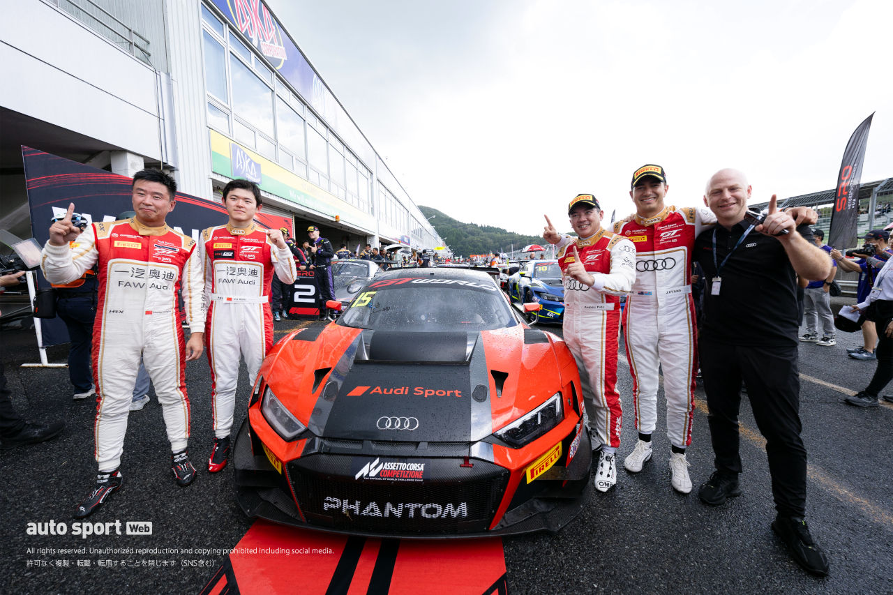 アウディが岡山を完全制覇。初戦はGT-R、2戦目はポルシェの追撃かわし0.089秒差チェッカー／GTWCアジア