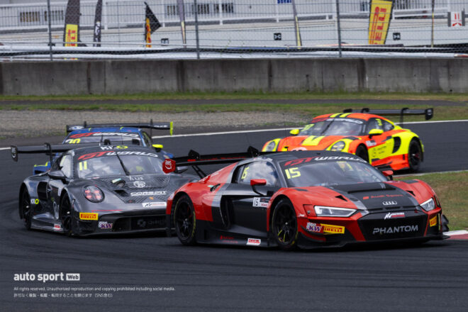 アウディが岡山を完全制覇。初戦はGT-R、2戦目はポルシェの追撃かわし0.089秒差チェッカー／GTWCアジア