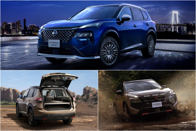 ニッサン『エクストレイル』に黒をあしらい本格SUVのタフさを強調。仕様変更で利便性向上、NISMOやAUTECHシリーズも