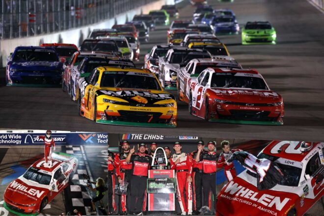 じつに51戦ぶりの長いトンネルを脱出。カイル・ラーソンが赤旗続発の最終13周を制圧／NASCAR第28戦