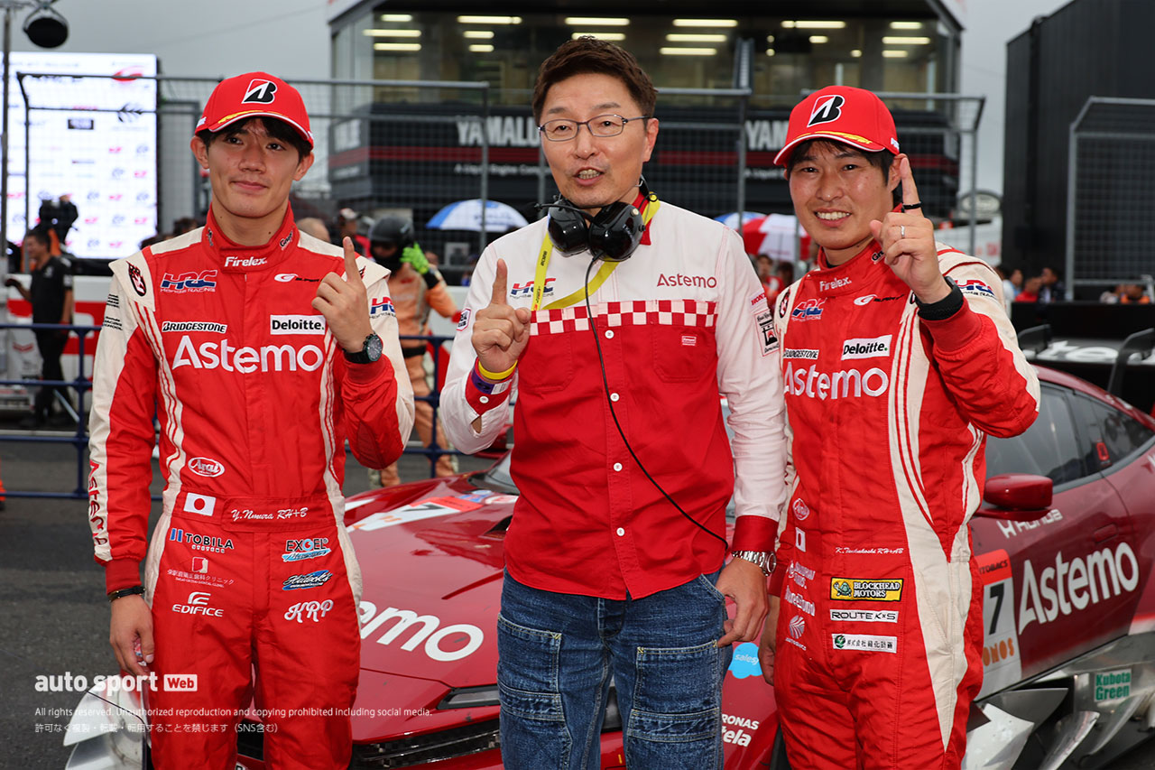 野村勇斗／金石勝智監督／塚越広大（Astemo HRC PRELUDE-GT）　