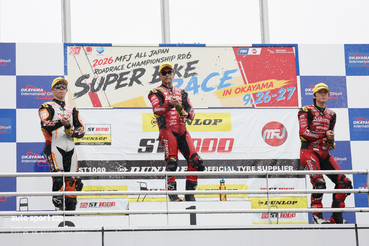 ポディウムの様子／2026全日本ロード第6戦岡山 ST1000 決勝