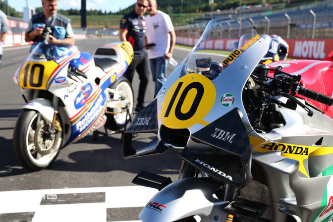 1966年世界GPで最高峰500ccクラスに参戦したRC181のカラーを施したホンダRC213V／2026MotoGP第16戦日本GP