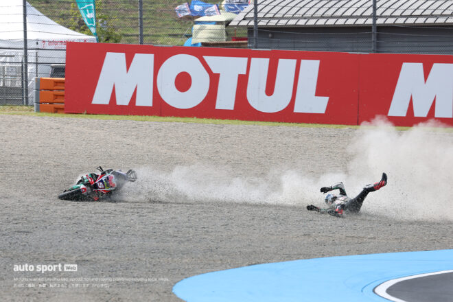 予選Q2で転倒を喫したヨハン・ザルコ（カストロール・ホンダLCR）／2026MotoGP第16戦日本GP