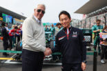ホンダ・レーシング（HRC）の渡辺康治社長と、アストンマーティンF1の共同オーナーを務めるローレンス・ストロール