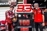 第16戦日本GPで現体制下で通算100勝目を祝うマルク・マルケスとルイジ・ダッリーニャ