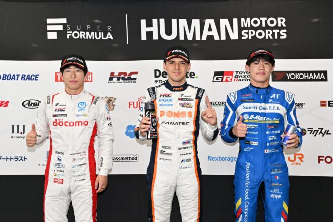 フラガが自身初のポール獲得で決勝へ弾み。2番手太田はフロントロウ獲得に安堵【スーパーフォーミュラ第9戦富士予選会見】