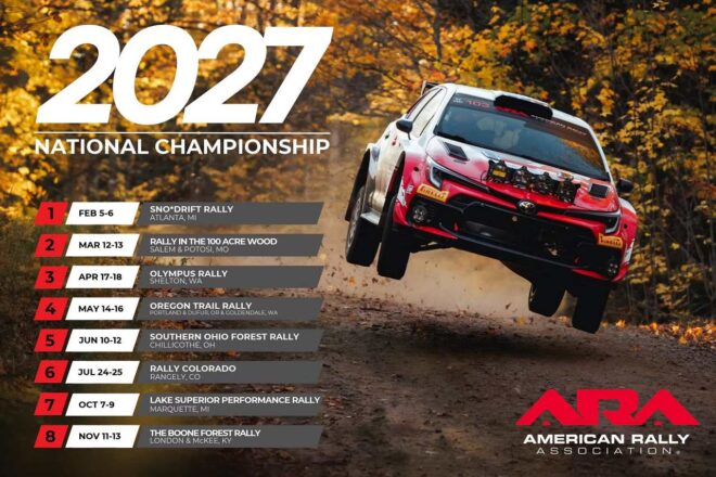 約40年ぶりWRC復活開催のアメリカ、国内最大のラリー選手権ARAの2027年カレンダー全8戦が確定