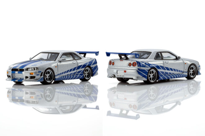 『ワイルド・スピード』のR34スカイラインGT-Rが京商ミニカー＆ブックで登場。10月30日からファミリーマートで発売開始